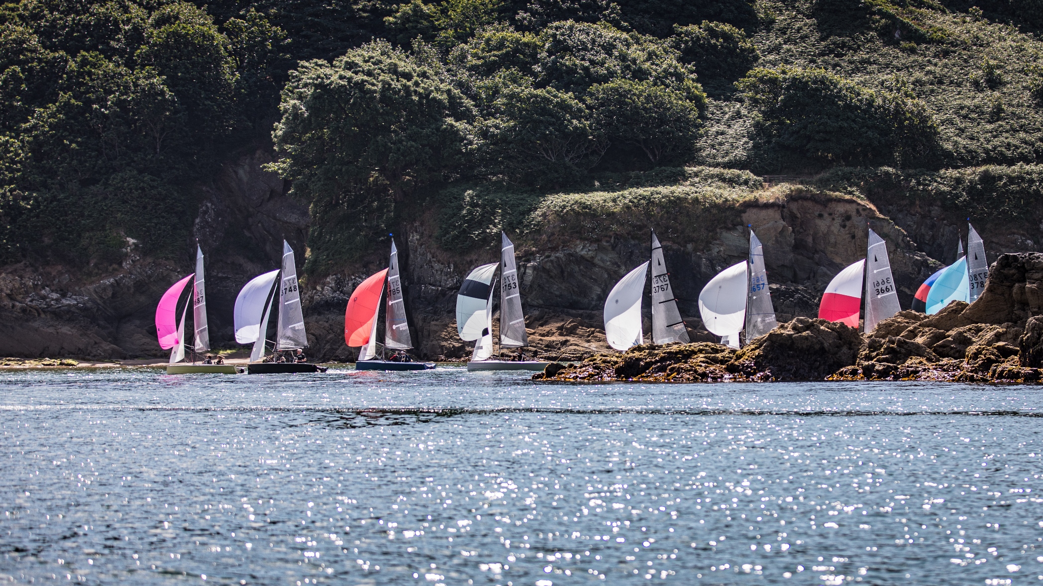 Photo competition winner of sailing boats in an orderly queue