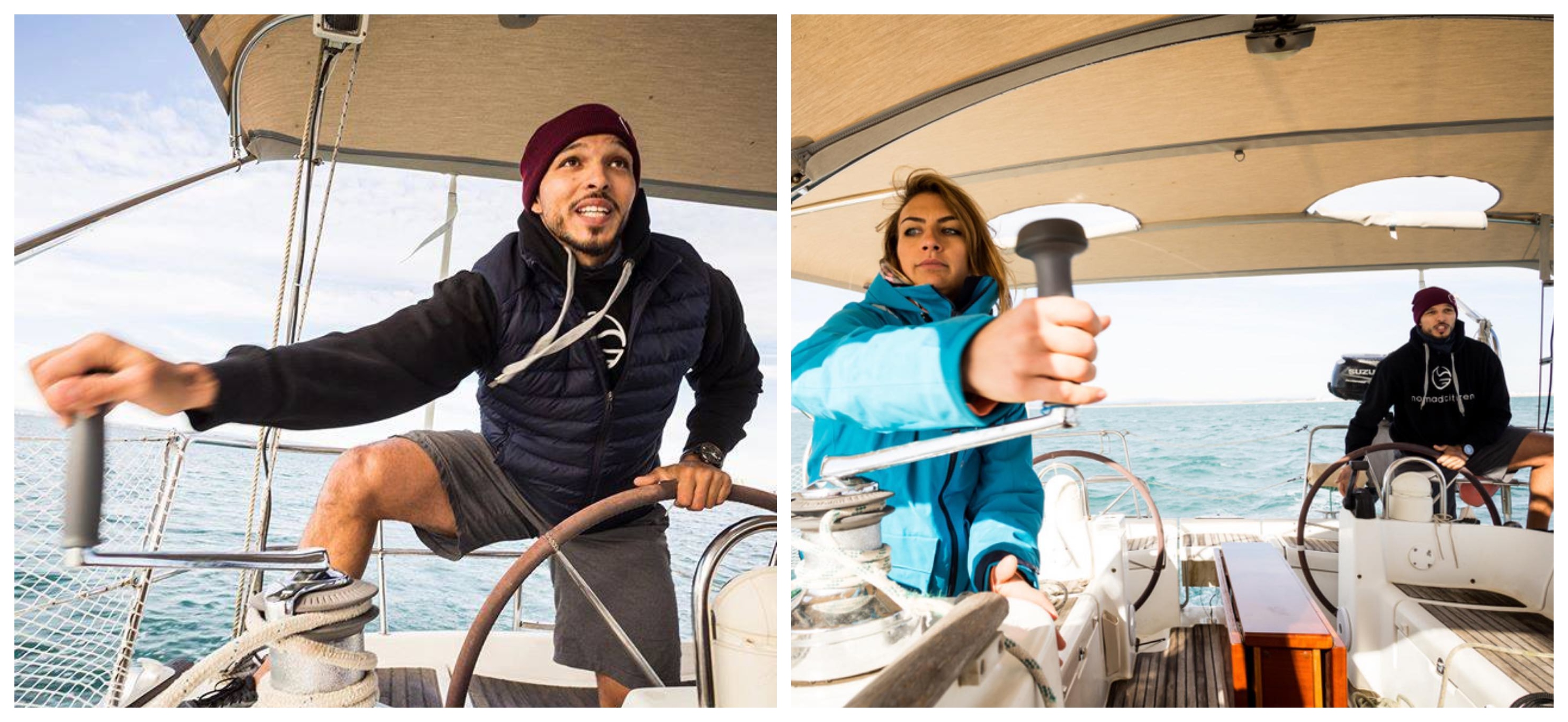  Marvi et Dani en train de faire des manoeuvres sur le voilier, Photo: Sailing Nomad Citizen 