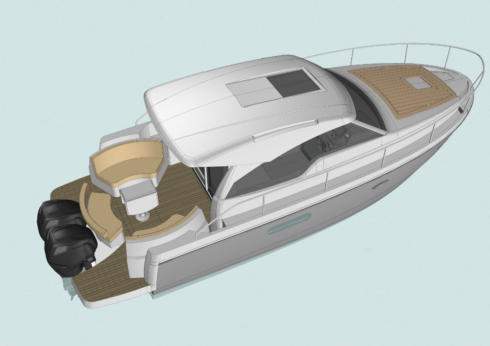 El Rodman SPIRIT 31 Outboard Series sigue las líneas del modelo tradicional pero incorpora la motorización fueraborda.