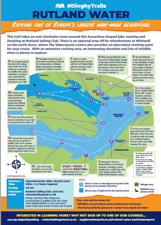 Rutland Dinghy Trail Map