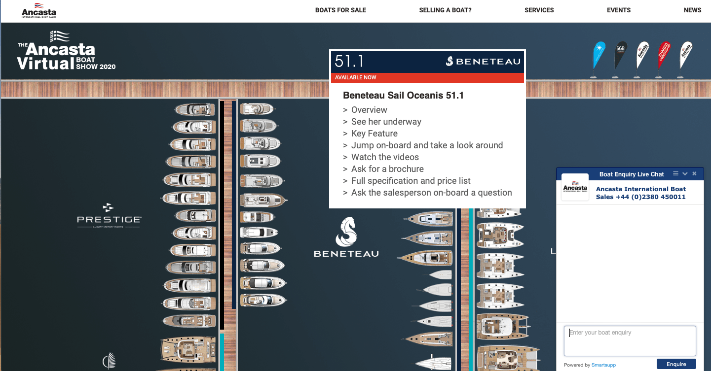 Ancasta virtual boat show screenshot