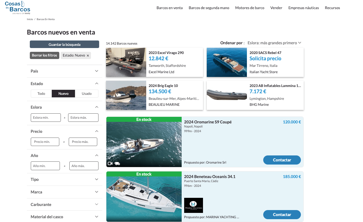 búsqueda de barcos nuevos en Cosas de barcos