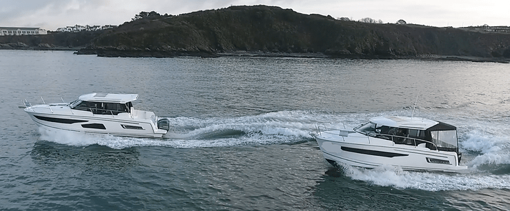 Atlantic yachts drone image from sea trial