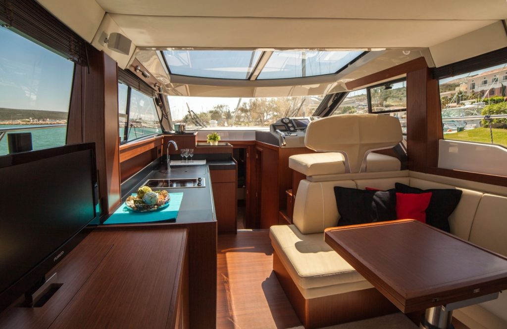 Spacious interior of a boat

