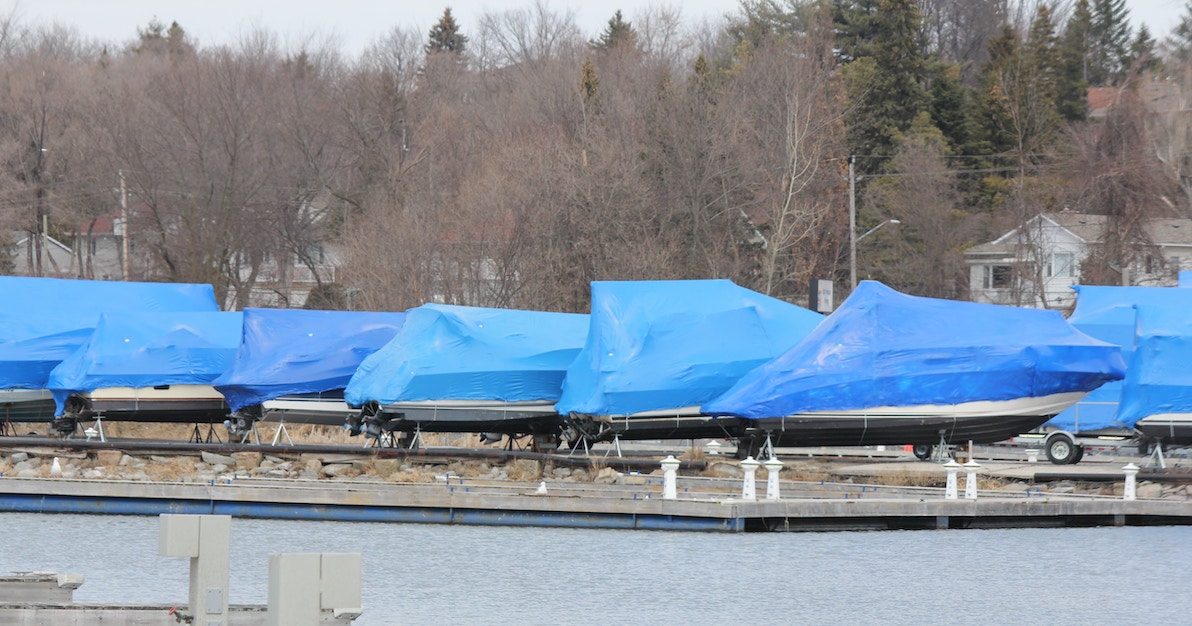 Boats covered for winter