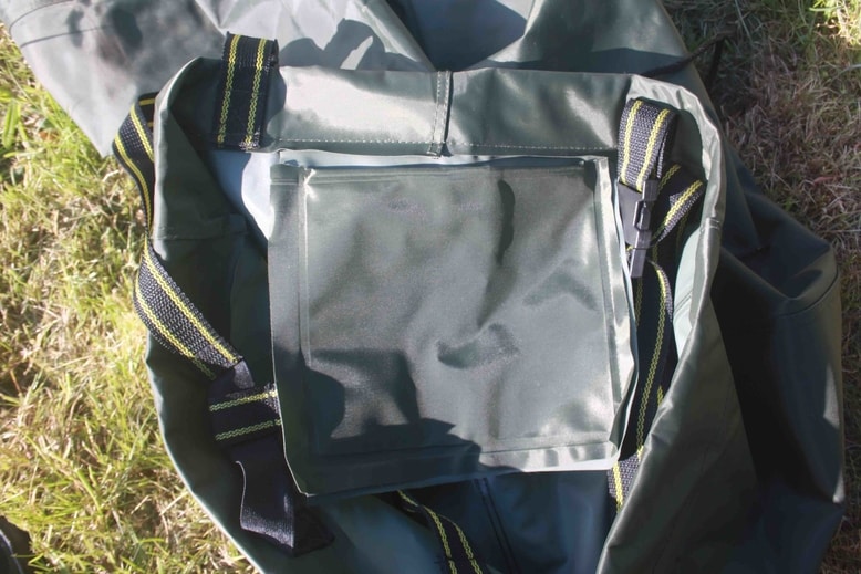 square pocket on chest wader