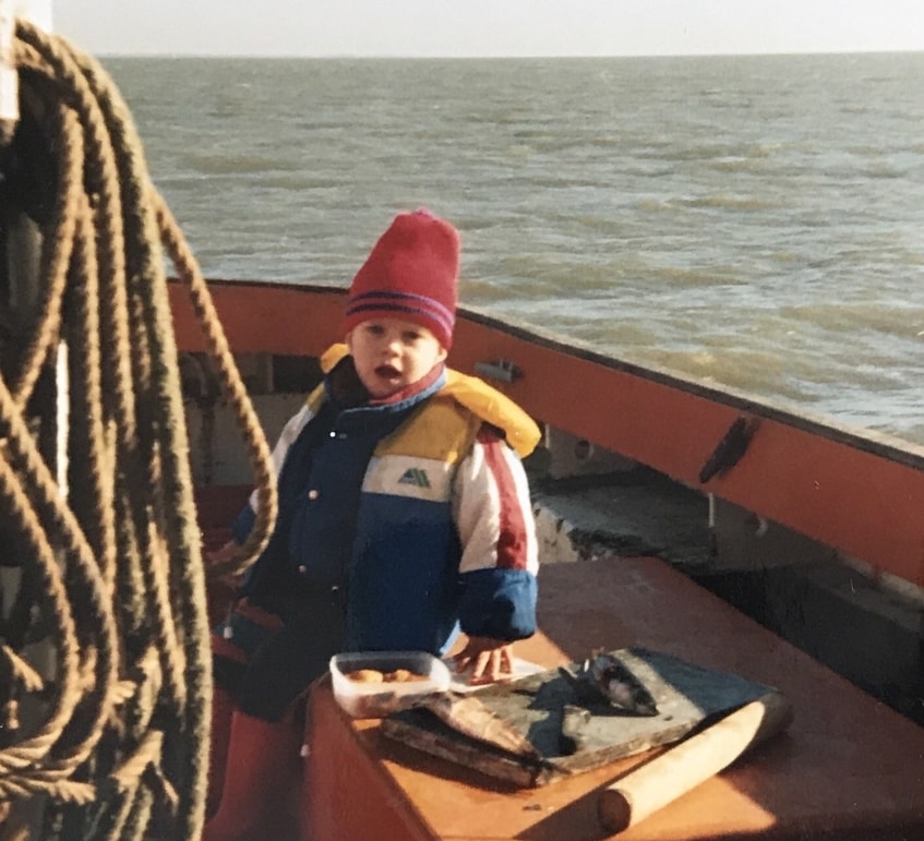 Scott as a child onboard