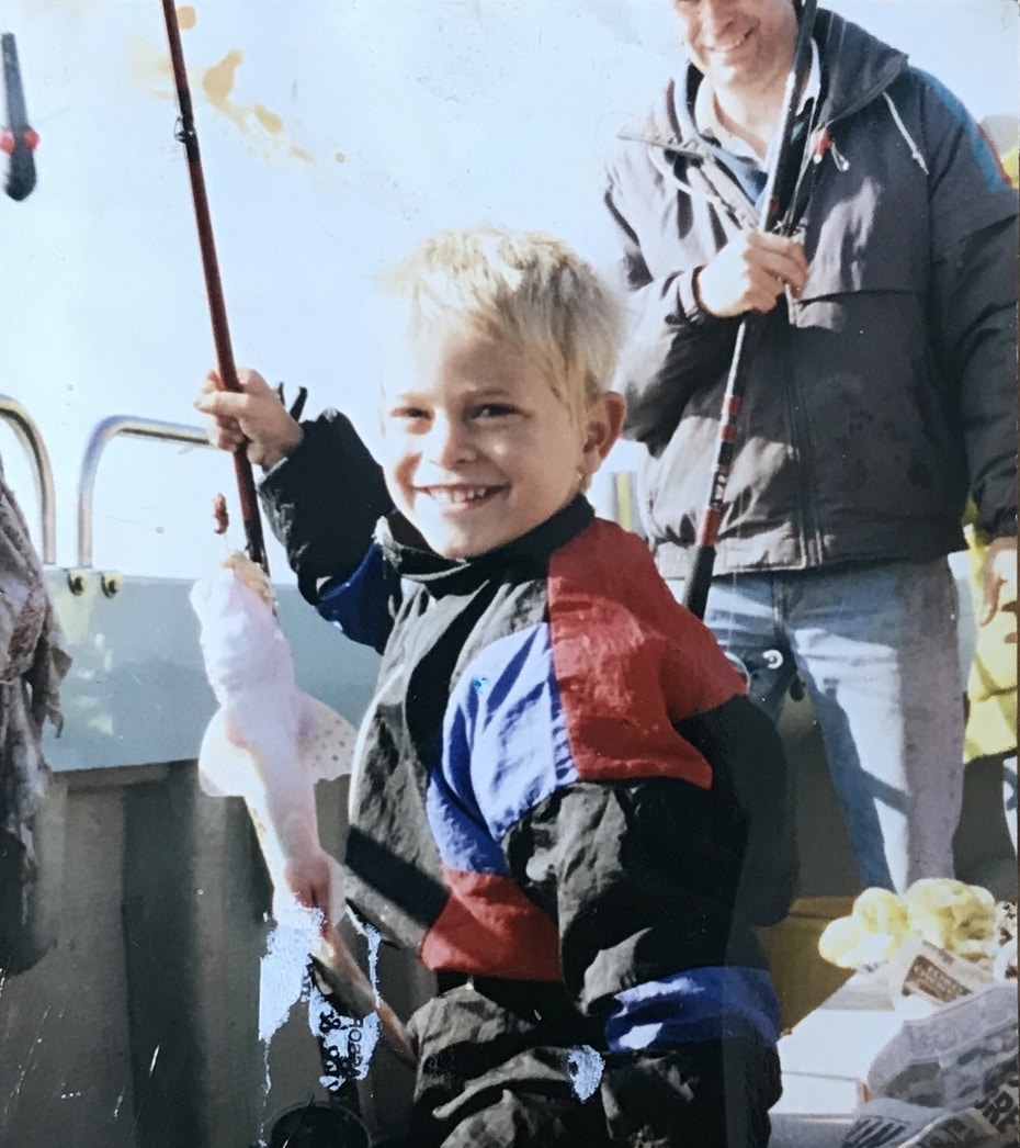 Scott as a young lad fishing