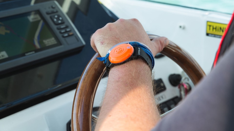 Guardian tag being worn at the helm