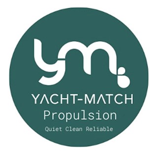 Logo reading Yacht-Match Propulsion: Quiet Clean Reliable