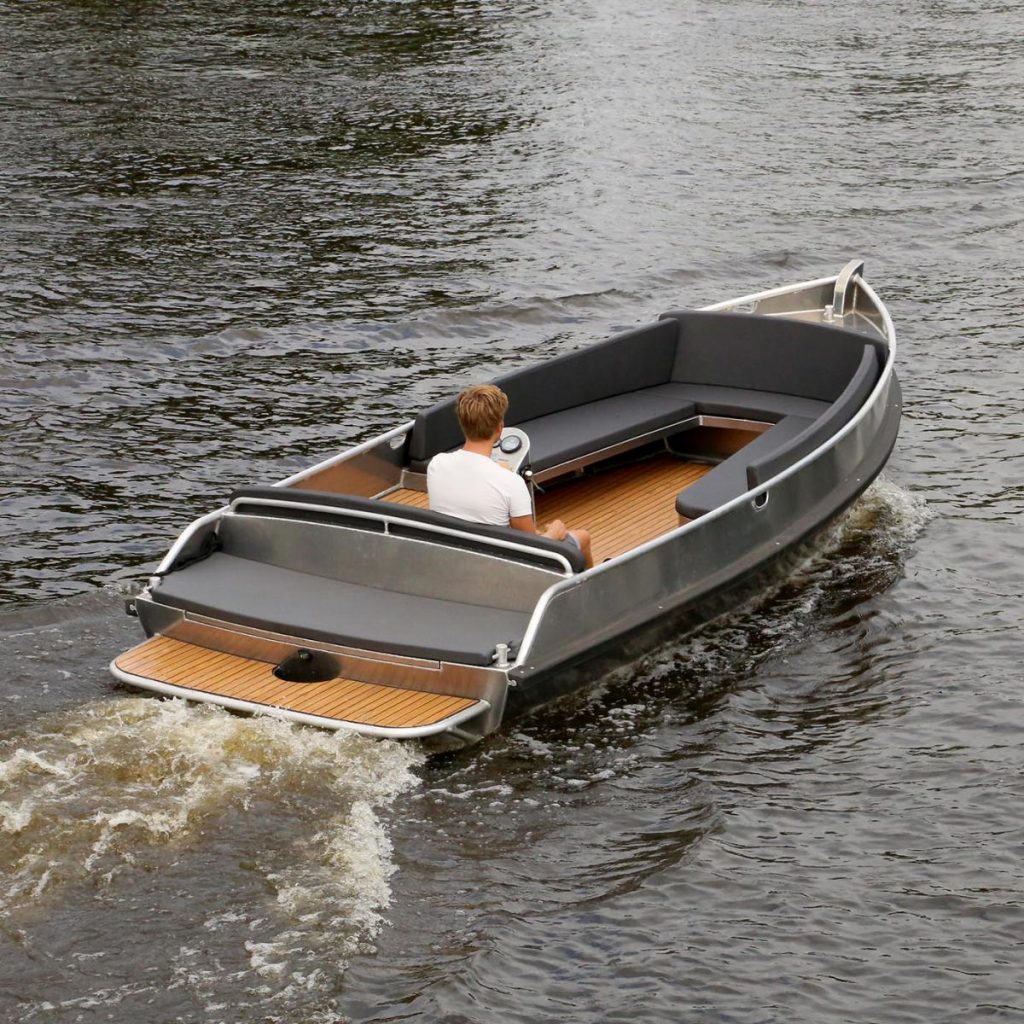 electric boat in lake