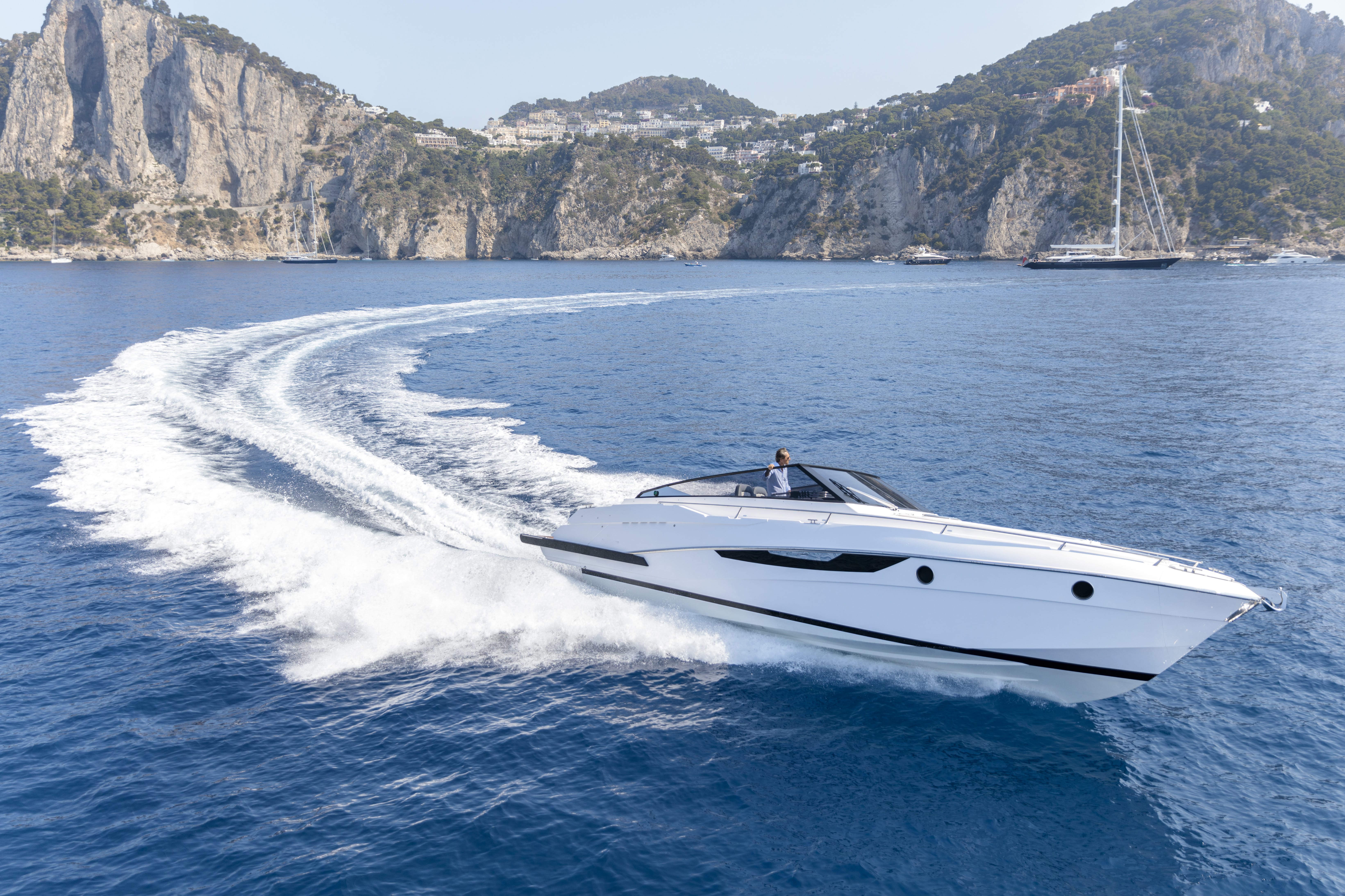 Luxury motor yacht crusing