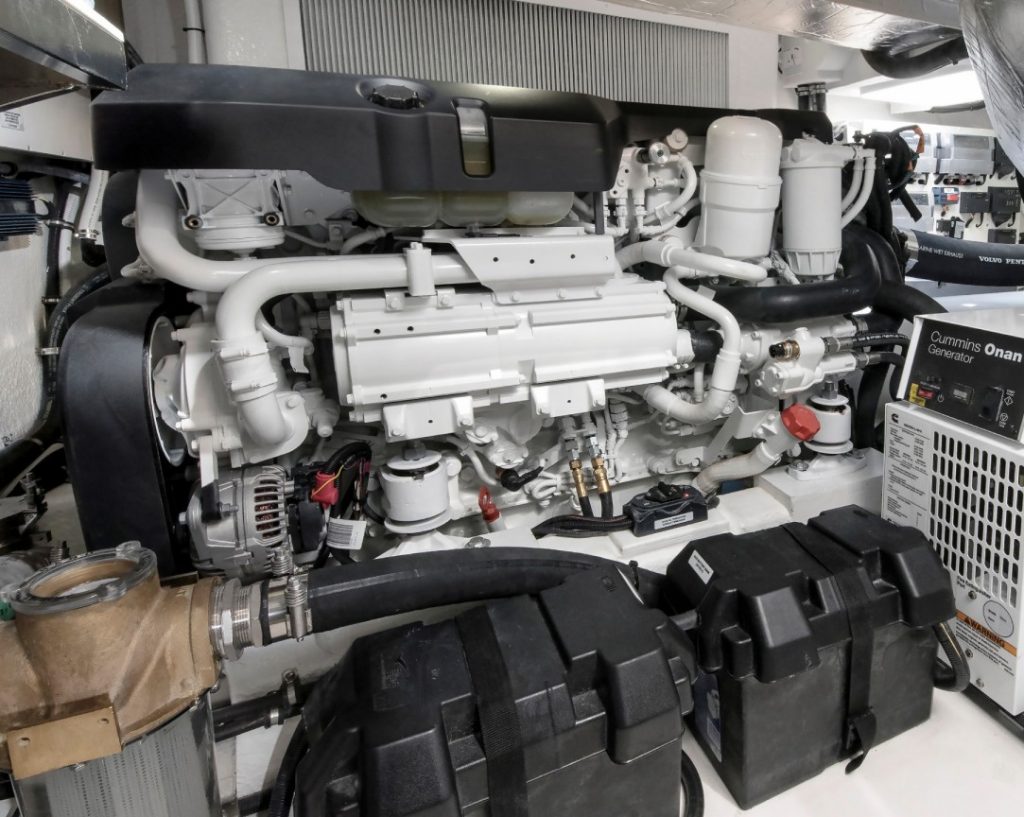 The engine room of the boat. Photo: Riviera 