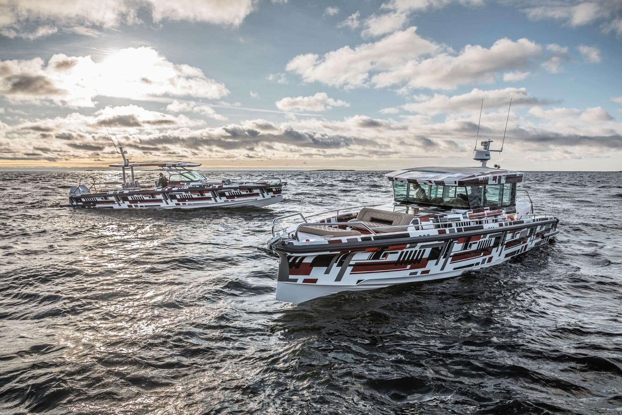 Two Axopar boats anchored