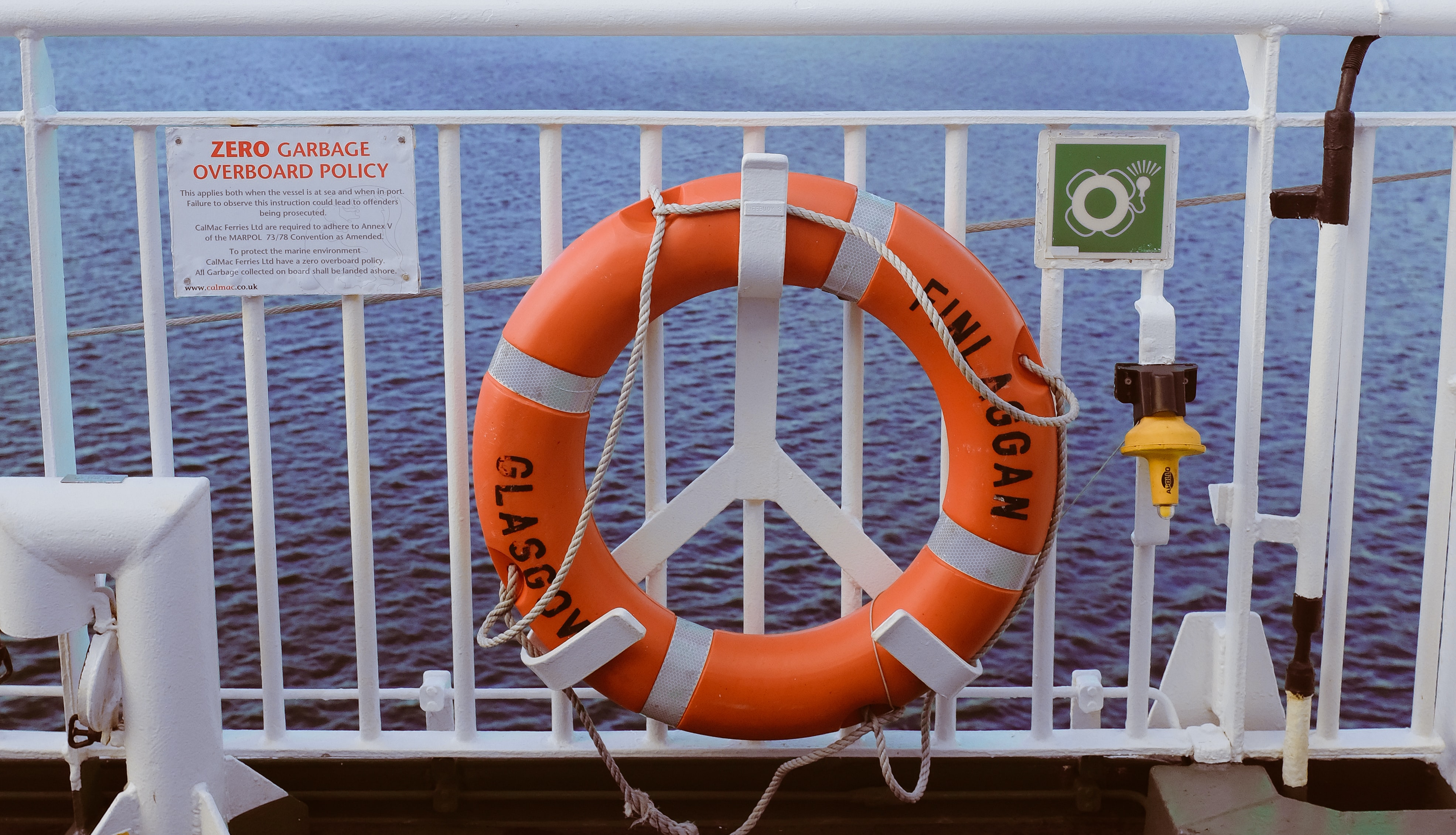 lifebuoy attahed to railings