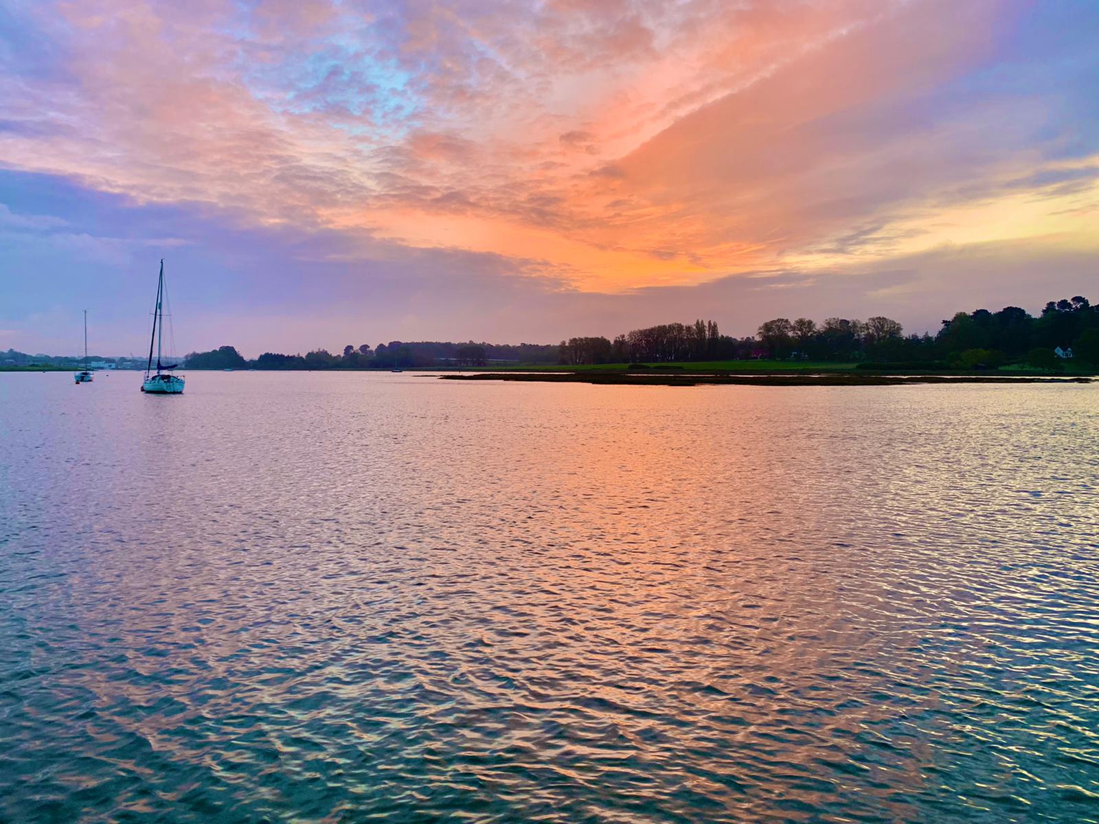 Sunset over the river